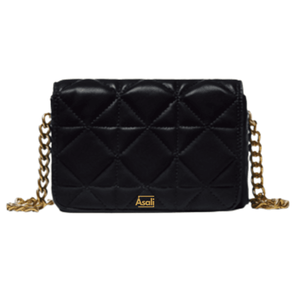 Asali Glint Clutch in Jet Black